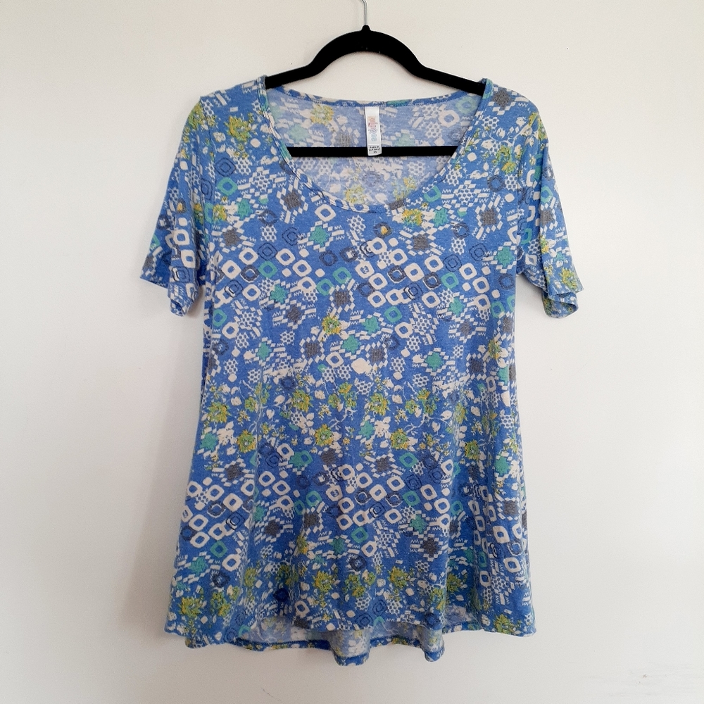 Lularoe Women's Perfect Tee Shirt Size XS Blue Top Blouse